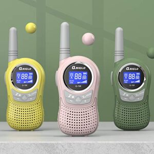 QNIGLO Walkie Talkie for Kids Rechargeable, Kids Walkie Talkies 3 Pack, Outdoor Camping Games with 𝗟𝗶-𝗶𝗼𝗻 𝗕𝗮𝘁𝘁𝗲𝗿𝘆, Toys for Boys Girls Walkie Talkies Halloween Xmas Birthday Gifts