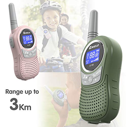 QNIGLO Walkie Talkie for Kids Rechargeable, Kids Walkie Talkies 3 Pack, Outdoor Camping Games with 𝗟𝗶-𝗶𝗼𝗻 𝗕𝗮𝘁𝘁𝗲𝗿𝘆, Toys for Boys Girls Walkie Talkies Halloween Xmas Birthday Gifts