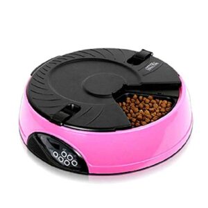 zzk automatic pet feeding bowl 6 cat meal time quantitative feeder dogs, cats and dogs intelligent automatic drink cups lcd display,b