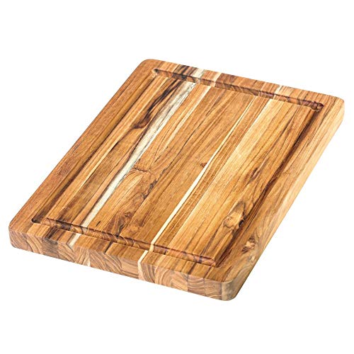 TeakHaus Edge Grain Carving Board + Juice Canal (Rectangle) | 14" x 10" x 1"