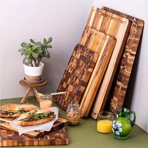 TeakHaus Edge Grain Carving Board + Juice Canal (Rectangle) | 14" x 10" x 1"