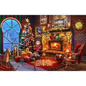 lavievert wooden jigsaw puzzles 1000 piece christmas puzzles for adults and kids - fireplace, christmas tree, christmas presents & stockings