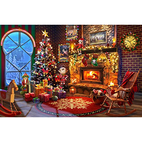 Lavievert Wooden Jigsaw Puzzles 1000 Piece Christmas Puzzles for Adults and Kids - Fireplace, Christmas Tree, Christmas Presents & Stockings