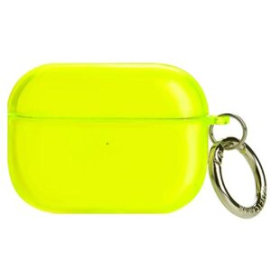 velvet caviar neon yellow airpod pro case cute cover for girls, women with keychain - cool protective hard cases compatible with apple airpods pro