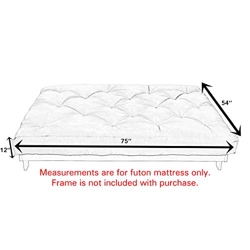 TRUPEDIC Full Size 12-inch Futon Mattress, 75"L x 54"W x 12"Th