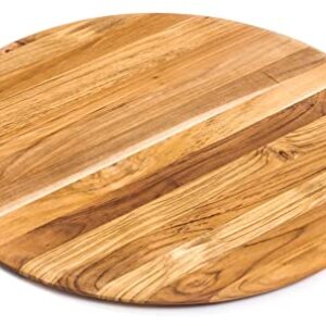 TeakHaus Elegant Round Edge Grain Cutting/Serving Board | 18" x 0.55"