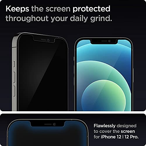 Spigen Tempered Glass Screen Protector [GlasTR EZ FIT] designed for iPhone 12 (2020) / iPhone 12 Pro (2020) [Case Friendly] - 2 Pack