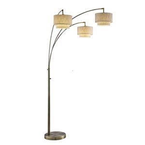 artiva usa lumiere iii 83" double shade led arched floor lamp with dimmer