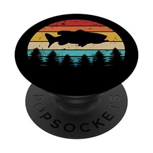 bass fishing fish vintage retro popsockets grip and stand for phones and tablets