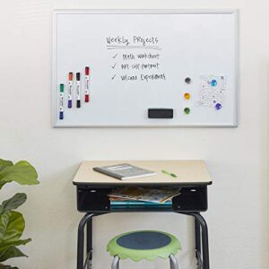 MessageStor 2 feet x 3 feet Dry Erase Board, 24 in x 36 in White Board, with Markers, Magnets, and Magnetic Eraser Accessories, for Offices, Presentations, Classrooms, Home School, Memo Board