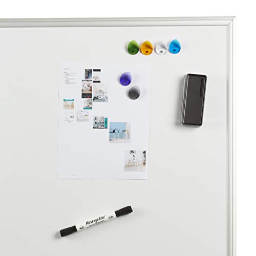 MessageStor 2 feet x 3 feet Dry Erase Board, 24 in x 36 in White Board, with Markers, Magnets, and Magnetic Eraser Accessories, for Offices, Presentations, Classrooms, Home School, Memo Board