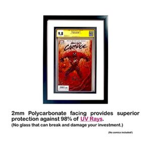 Coinz Comics: Graded Comic Book Frame, Black and White Acid-Free mat Board, Includes UV Protected Poly Facing, Fits CGC and CBCS Graded Comics, Wall Mountable with Sawtooth Hanger