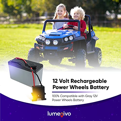 lumenivo Replacement for Power Wheels Rechargeable 12 Volt Battery Compatible with All Gray Fisher Price Power Wheels 12 Volt Battery - Ideal Replacement for Your Power Wheels Battery 12V