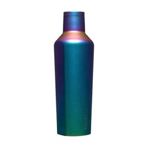 corkcicle luxe collection 16 ounce canteen triple insulated stainless steel water bottle with screw cap and extra wide mouth, dragonfly