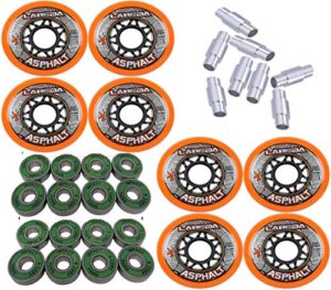 labeda asphalt outdoor inline hockey wheels (80mm, 8-pack w/bearings and spacers)