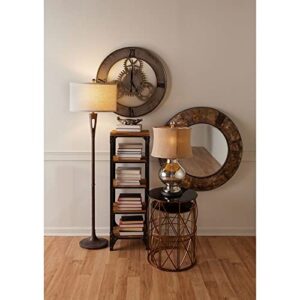 Floor Lamp Burnished Bronze Finish with Cream Linen Shade - 2499-BEL-3334088 - Bailey Street Home