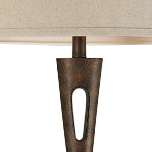 Floor Lamp Burnished Bronze Finish with Cream Linen Shade - 2499-BEL-3334088 - Bailey Street Home