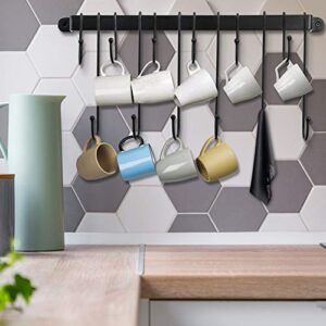 N/C Wall Mounted Coffee Mug Holder｜Coffee Cup Rack with 12 Detachable Hanging Hooks for Kitchen Organizer and Storage, Mug and Cup Display Hanger