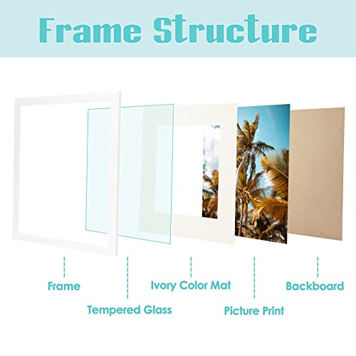Frametory, Set of 12, 11x14 White Picture Frame - Made to Display Pictures 8x10 with Mat or 11x14 Without Mat - Wide Molding - Pre-Installed Wall Mounting Hardware