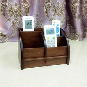 NA Desk organizer wood remote control holder with long drawer Office stationery storage and sorting organizer household small sundries storage box HeBen1025