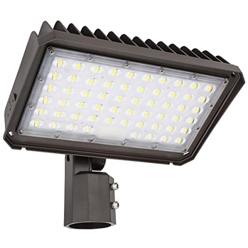 kadision 150W LED Parking Lot Lights Outdoor LED Pole Light, 19500lm 5000K 100-277V IP65, Adjustable Slip Fitter LED Flood Light with Dusk to Dawn Photocell, ETL Listed