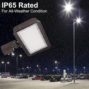 kadision 150W LED Parking Lot Lights Outdoor LED Pole Light, 19500lm 5000K 100-277V IP65, Adjustable Slip Fitter LED Flood Light with Dusk to Dawn Photocell, ETL Listed