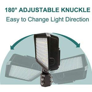 kadision 150W LED Parking Lot Lights Outdoor LED Pole Light, 19500lm 5000K 100-277V IP65, Adjustable Slip Fitter LED Flood Light with Dusk to Dawn Photocell, ETL Listed