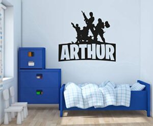 custom name wall decal - famous game - wall decal for home bedroom nursery playroom decoration (r julio 443) ((wide 15"x13" height))