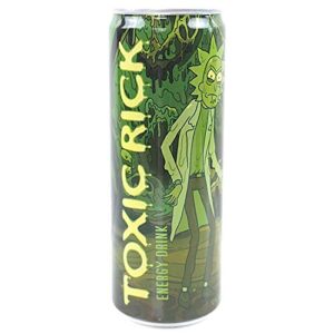 Rick and Morty Toxic Rick Energy Drink (2 Pack) with 2 Gosu Toys Stickers