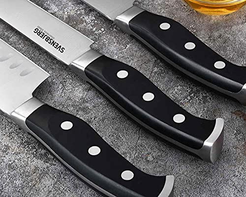 SVENSBJERG Kitchen Knife Set, Chef-Knife-Set, Set of Cooking-Knives Professional | Stainless Steel Cutlery, Sharp, German Brand, High-End | SB-KS201