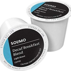 Amazon Brand - 100 Ct. Solimo Medium Roast Coffee Pods, Colombian & 100 Ct. Solimo Decaf Light Roast Coffee Pods, Breakfast Blend, Compatible with Keurig 2.0 K-Cup Brewers