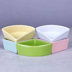 POPETPOP Hamster Bowl Ceramic Chewing Food Dish Water Bowl for Small Rodents Gerbil Hamsters Mice Guinea Pig Cavy Hedgehog Small Animals （Random Color）