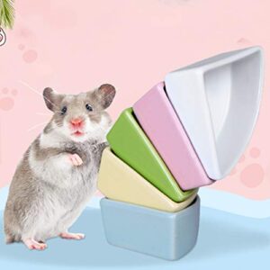 POPETPOP Hamster Bowl Ceramic Chewing Food Dish Water Bowl for Small Rodents Gerbil Hamsters Mice Guinea Pig Cavy Hedgehog Small Animals （Random Color）