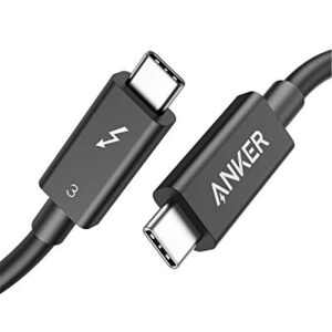 Anker Thunderbolt 3.0 Cable 2.3 ft, Supports 100W Charging / 40Gbps Data Transfer USB C to USB C Cable, Ideal for Type-C MacBooks, Dell, iPad Air 4, iPad Pro 2020, Pixel, Hub, Docking, and More