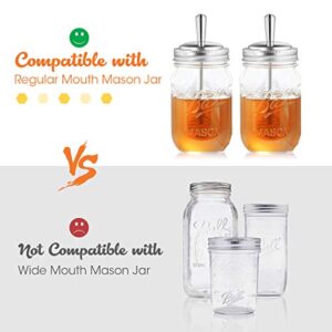 AIEVE Mason Jar Honey Dipper Lid, 2 Pack Honey Dispenser with Canning Lid, Metal Honey Stirrers Lids, Honeycomb Stick Wand for Regular Mouth Mason Ball Kerr Jars Honey Pot Containers