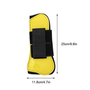 ViaGasaFamido 1 Pair Horse Support Boots, Open Front Jumping Tendon Horses Boots for Jumping Trail Riding and Turnout (Yellow)