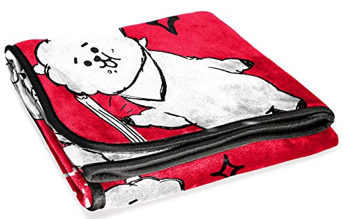 Line Friends BT21 Black & White Doodle Blanket - Measures 62 x 90 inches, Kids Bedding - Fade Resistant Super Soft Fleece (Official Line Friends Product)