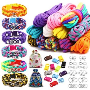 ccooly paracord friendship bracelet making kit - make your own bracelet kit with charms for boys and girls - diy friendship bracelets set for age 8-12 years old kids, crafts and valentine's day gifts