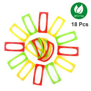 ForTomorrow Taco Holder Stands Set of 18 Hard Plastic Taco Shell Holders Rack, BPA Free for Microwave and Dishwasher Taco Tuesday Party Tray (Red, Yellow, Green)