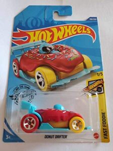 hot wheels 2020 fast foodie donut drifter, red 108/250