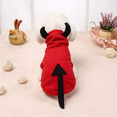 KESYOO Pet Dress Up Cloth Halloween Pet Clothes Red Pet Costume Halloween Themed Pet Clothes Halloween Devil Costume for Cat Dog Halloween Puppy Costume