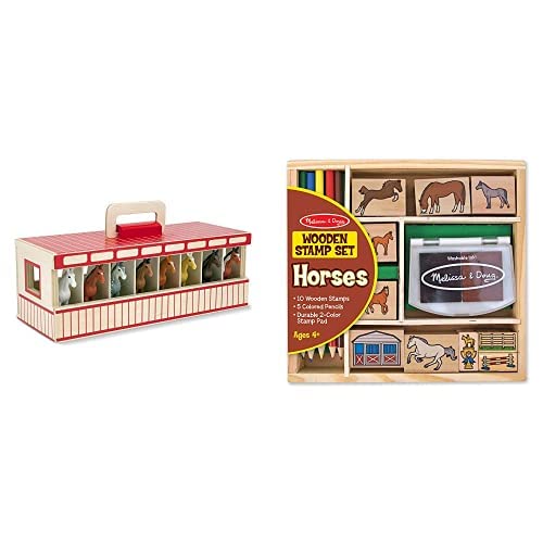 Melissa & Doug Take-Along Show-Horse Stable & Horse Stable Stamp Set