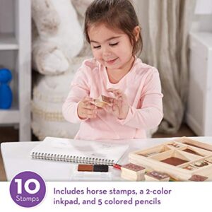 Melissa & Doug Take-Along Show-Horse Stable & Horse Stable Stamp Set