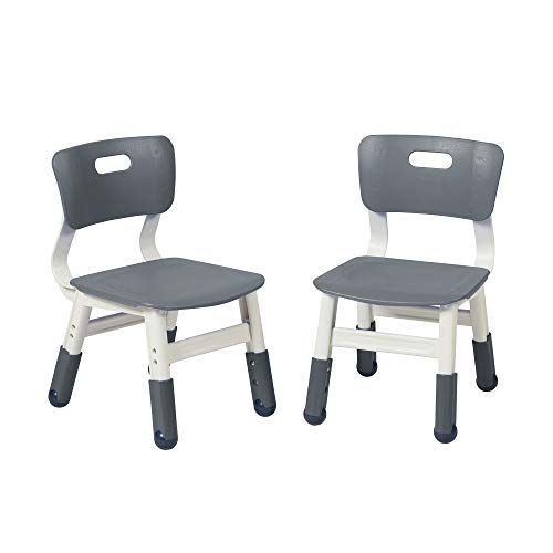 ECR4Kids Classroom Adjustable Chair, Flexible Seating, Grey, 2-Pack