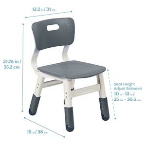 ECR4Kids Classroom Adjustable Chair, Flexible Seating, Grey, 2-Pack