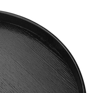 Round Serving Tray, Black Wooden Trays for Tea Coffee Food Place Plate Restaurant (8.27 x 0.79 in)