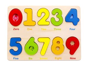 aile wooden preschool learning number puzzles toys for kids age 2-4， educational toys