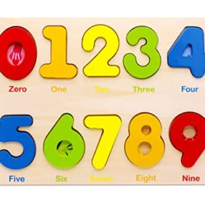 Aile Wooden Preschool Learning Number Puzzles Toys for Kids Age 2-4， Educational Toys