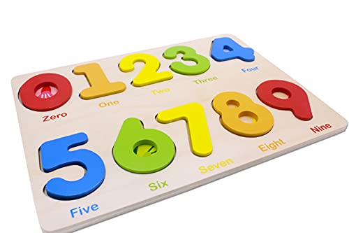 Aile Wooden Preschool Learning Number Puzzles Toys for Kids Age 2-4， Educational Toys