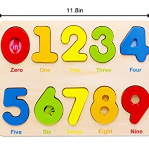 Aile Wooden Preschool Learning Number Puzzles Toys for Kids Age 2-4， Educational Toys